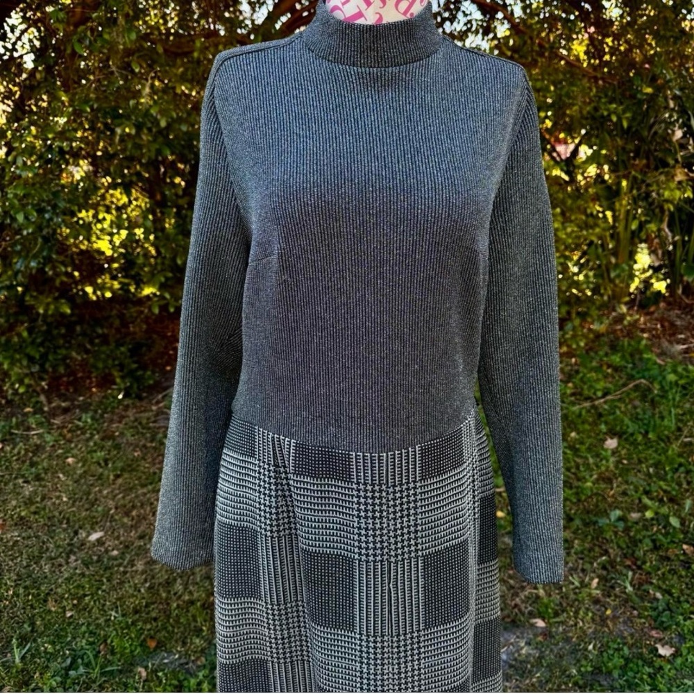 Vintage 70s Plutina Pflegeleicht Silver Maxi Dress EU 42
